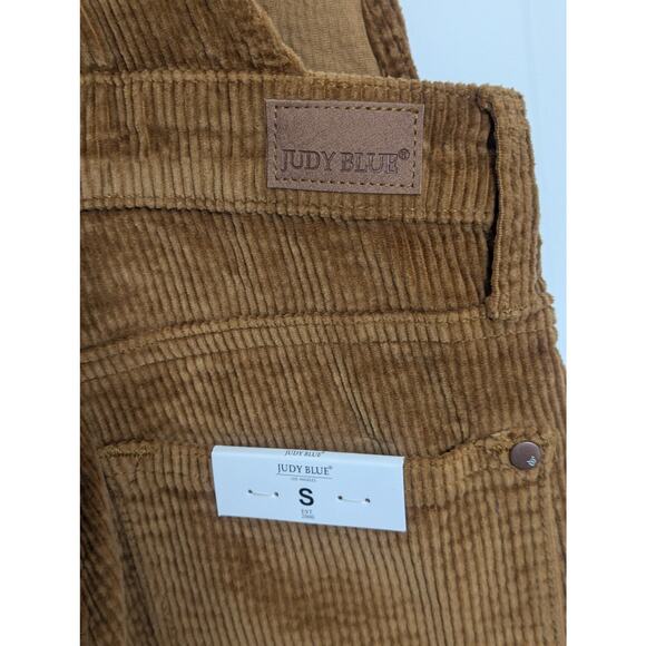Judy Blue Corduroy Overalls Camel Tan Brown Womens Small Straight Leg Jumpsuit - Picture 5 of 8